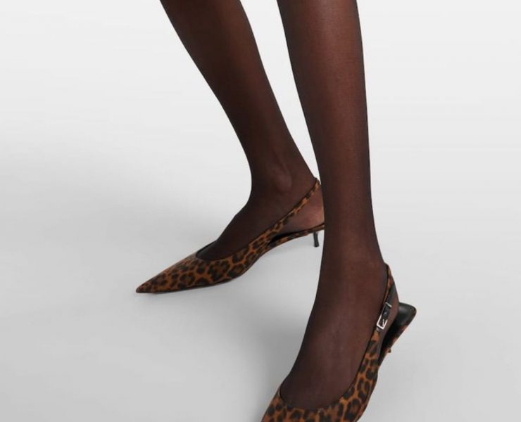 Zapatos de animal print o leopardo con tacón bajo Saint Laurent