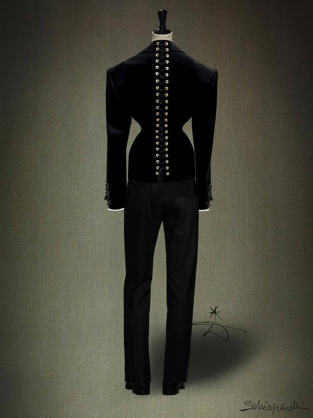 Un diseño que redefine la moda masculina / Créditos: Instagram Schiaparelli