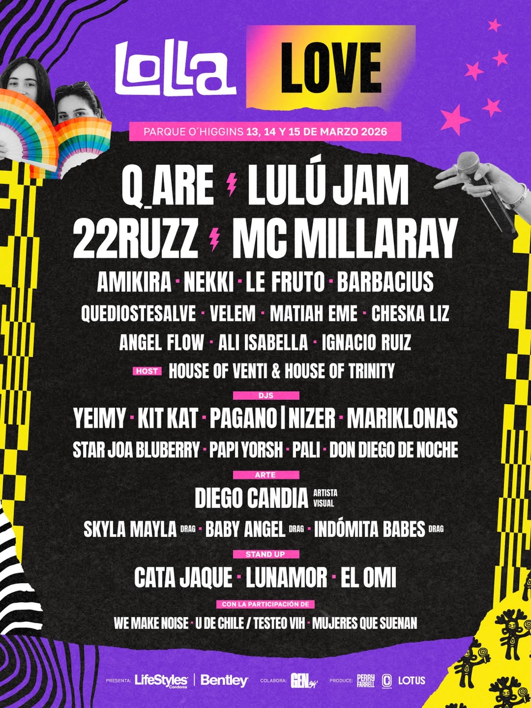 El cartel integra diversidad para expresar amor de todas las formas posibles / Créditos: Instagram Lollapalooza chile.