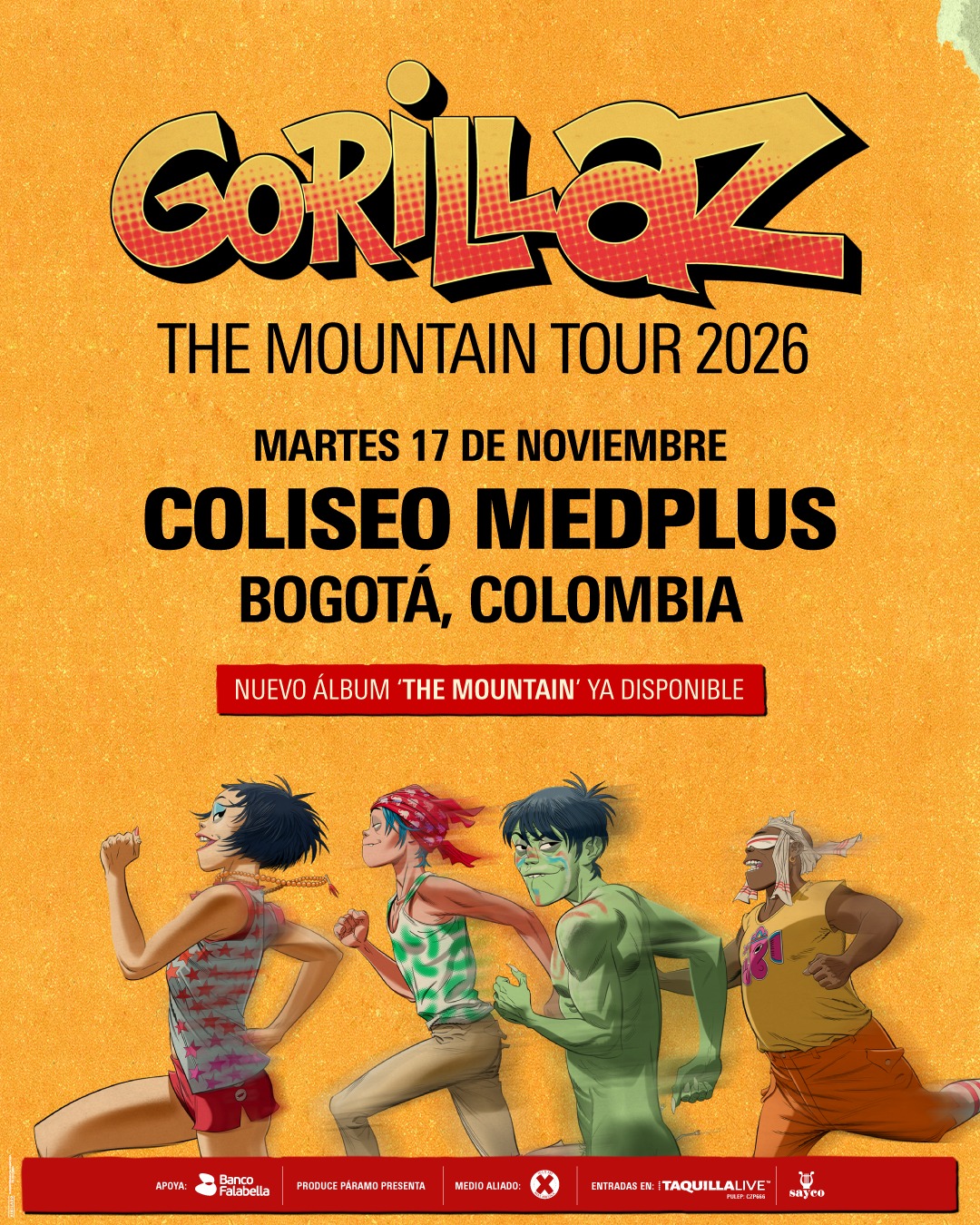¿Cómo comprar las boletas para ir al concierto de Gorillaz en Bogotá?