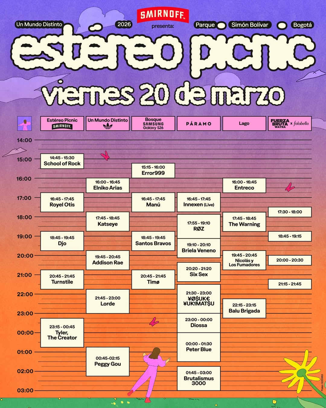 Festival Estéreo Picnic: así quedaron los horarios por días