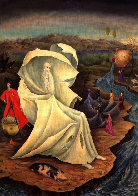 Madonna se inspiró en una fracción de la pintura  "La tentación de San Antonio de Leonora Carrington". 