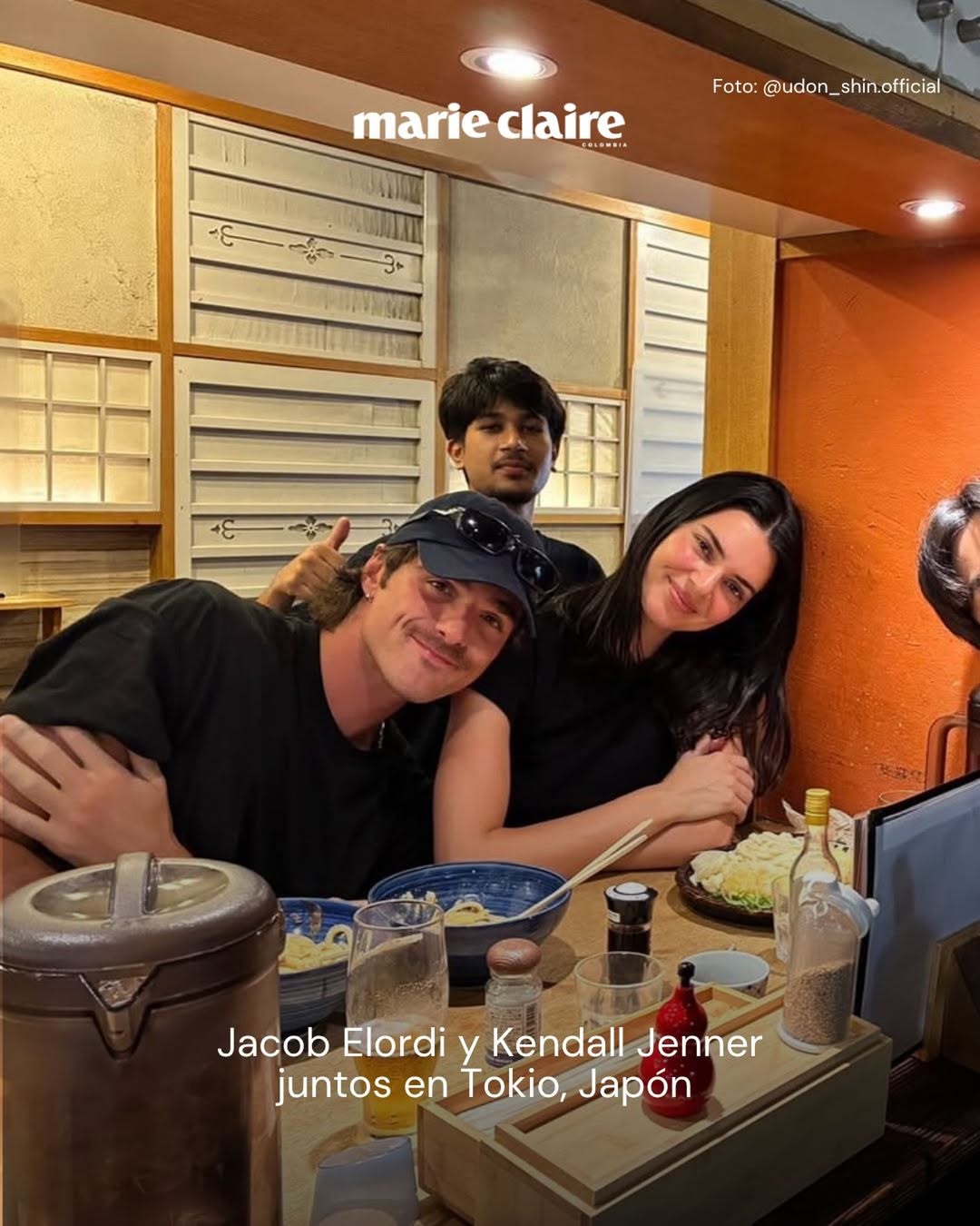 En redes del restaurante, compartieron la fotografía con Kendall y Jacob / Créditos: Instagram Marie Claire Colombia.
