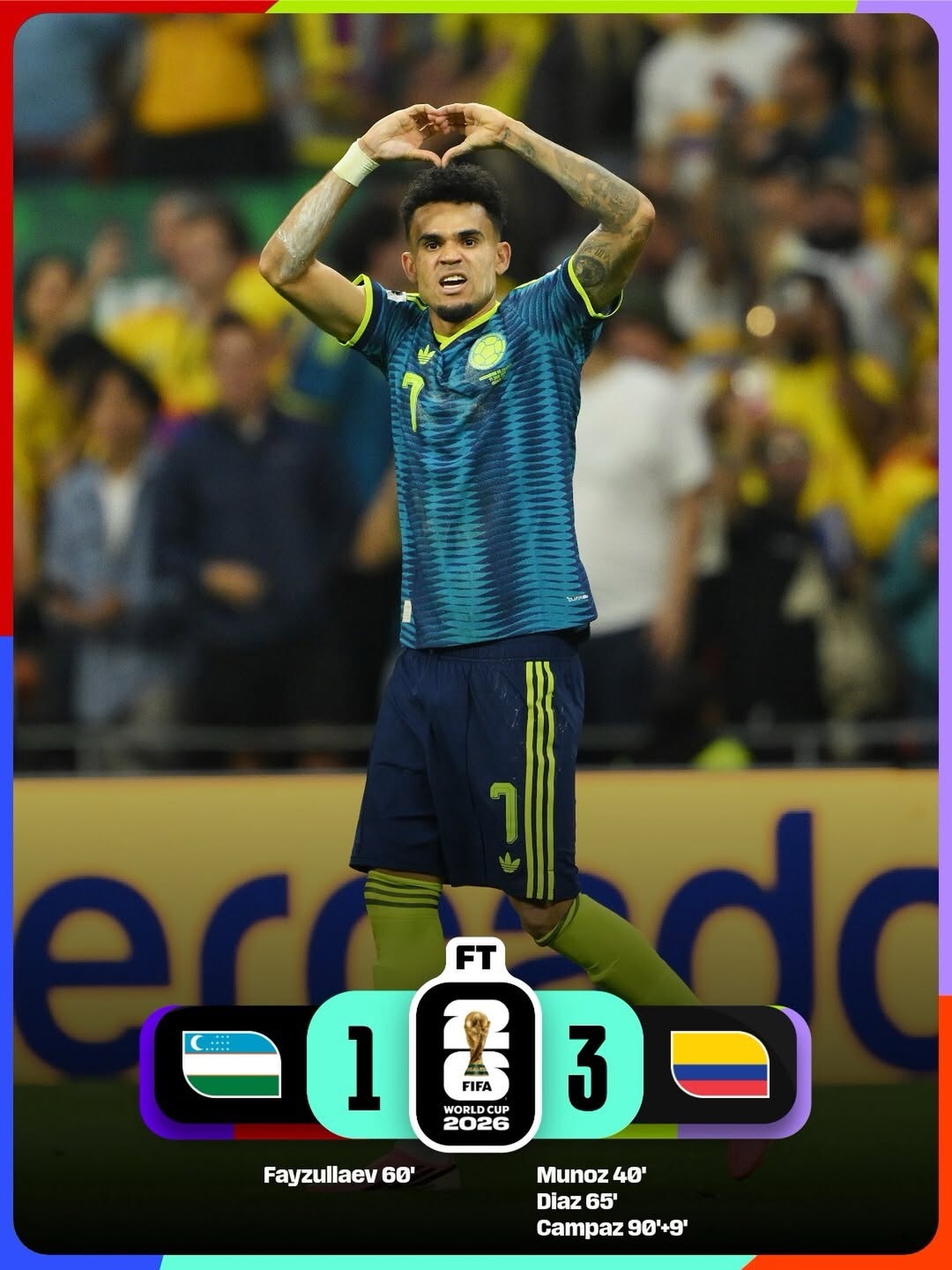 Colombia va en el primer lugar del grupo K / Créditos: Instagram Selección Colombia. 