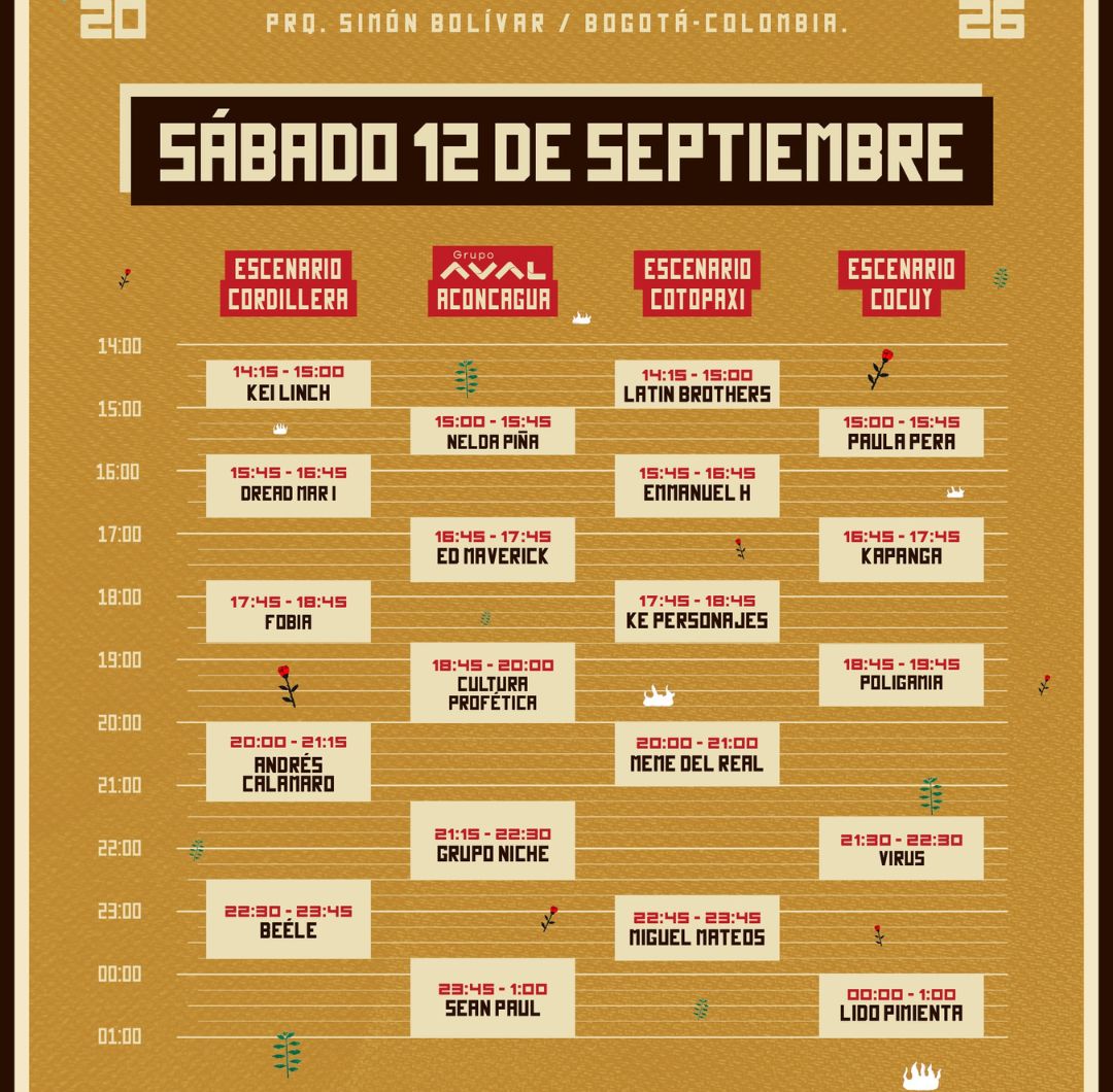 Festival Cordillera 2026: ¿a qué hora se presenta cada artista?